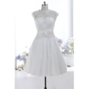 Discount A-Line Sleeveless Knee Length Taffeta Wedding Dresses