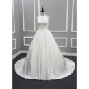 Discount Ball Gown Chapel Train Satin Wedding Dresses with Tassels