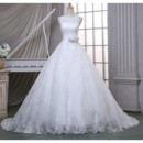 Inexpensive Ball Gown Sleeveless Court Train Lace Wedding Dresses