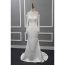 Custom Sheath Off-the-shoudler Wedding Dresses with Long Sleeves