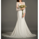 Custom Sweetheart Chiffon Tulle Wedding Dresses with Long Sleeves