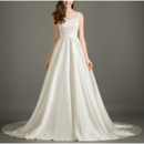 Elegant Sleeveless Sweep Train Satin Applique Bodice Wedding Dresses