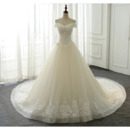 New Off-the-shoulder Chapel Train Organza Wedding Dresses