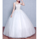 Custom Ball Gown Sleeveless Floor Length Organza Wedding Dresses