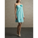 Elegant Strapless Short Chiffon Bridesmaid/ Wedding Party Dresses