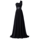 Affordable One Shoulder Floor Length Chiffon Bridesmaid Dresses