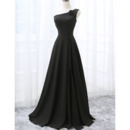 One Shoulder Floor Length Black Bridesmaid Dresses