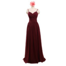 Spaghetti Straps Sweetheart Floor Length Chiffon Bridesmaid Dress