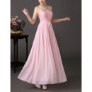 Custom Sweetheart Long Chiffon Pleated Bridesmaid/ Wedding Party Dress