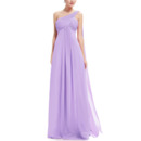 One Shoulder Floor Length Chiffon Bridesmaid Dresses