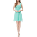 Affordable One Shoulder Sweetheart Short Chiffon Bridesmaid Dresses