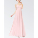 Custom Sleeveless Floor Length Chiffon Bridesmaid Dresses with Straps