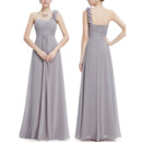 Affordable One Shoulder Floor Length Chiffon Bridesmaid Dresses