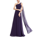 Elegant One Shoulder Floor Length Chiffon Bridesmaid/ Evening Dresses