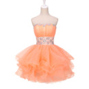 Sexy Ball Gown Sweetheart Short Organza Cocktail Party Dresses