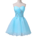Sexy Ball Gown Sweetheart Short Organza Lace-Up Cocktail Dresses