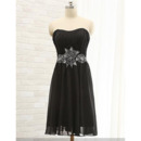 Affordable Strapless Short Chiffon Cocktail Dress with Beading Belt