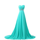 Custom Sweetheart Sweep Train Chiffon Evening/ Prom/ Party Dresses