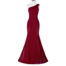 Discount Sheath One Shoulder Floor Length Satin Evening/ Prom Dresses