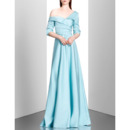 Discount Lapel Asymmetric Satin Evening Dresses with Half Sleeves