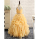 Floor Length Organza Pick-Up Skirt Little Girls Party Dress