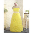 Stunning Spaghetti Straps Floor Length Pick-Up Little Girls Party Dress