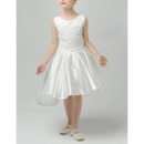 Custom A-Line Sleeveless Short Taffeta First Communion Dresses