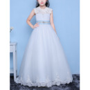 Stunning A-Line Floor Length Organza Flower Girl Dresses with Belts