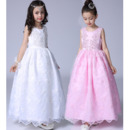 Stunning Ball Gown Ankle Length Satin Lace Flower Girl Dresses