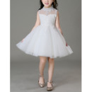 Adorable A-Line Mini/ Short Organza Beading Flower Girl Dresses