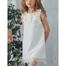 Stunning Column Mini Lace Easter Little Girls Dresses with Appliques