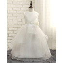 Adorable Floor Length Organza Flower Girl/ First Communion Dresses