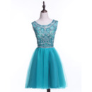 Discount A-Line Sleeveless Short Satin Rhinestone Homecoming Dresses