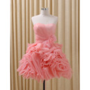 Custom Sweetheart Short Organza Ruffle Skirt Homecoming Dresses