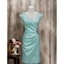 Custom Column Sleeveless Knee Length Satin Homecoming Dresses