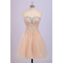 Sexy Sweetheart Short Satin Tulle Rhinestone Homecoming Dresses