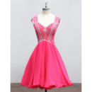 New Sweetheart Mini/ Short Chiffon Rhinestone Homecoming Dresses