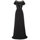 Custom Floor Length Chiffon Sequin Mother Dresses with Short Sleeves