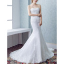 Sexy Sheath Sweetheart Court Train Satin Organza Wedding Dresses