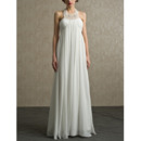 Sexy Column Halter Floor Length Chiffon Reception Wedding Dresses