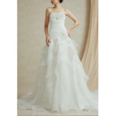Discount Sweetheart Sweep Train Chiffon Layered Skirt Wedding Dresses
