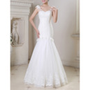 Mermaid V-Neck Floor Length Beading Wedding Dresses