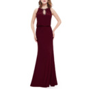 Affordable Sheath/ Column Floor Length Chiffon Evening Dresses