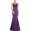 Affordable Mermaid Sleeveless Floor Length Satin Evening Dresses