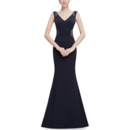 Discount Sheath V-Neck Sleeveless Floor Length Satin Evening Dresses