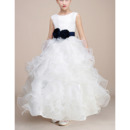 Discount Ankle Length Ruffle Skirt Flower Girl Dresses with Sashes