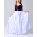 Inexpensive Sleeveless Floor Length Chiffon Flower Girl Dresses