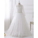 Discount Floor Length Lace Flower Girl Dresses with Long Sleeves