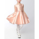 Custom A-Line Sleeveless Mini/ Short Satin Flower Girl Dresses