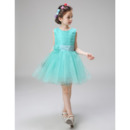 Affordable Sleeveless Mini/ Short Satin Organza Flower Girl Dresses